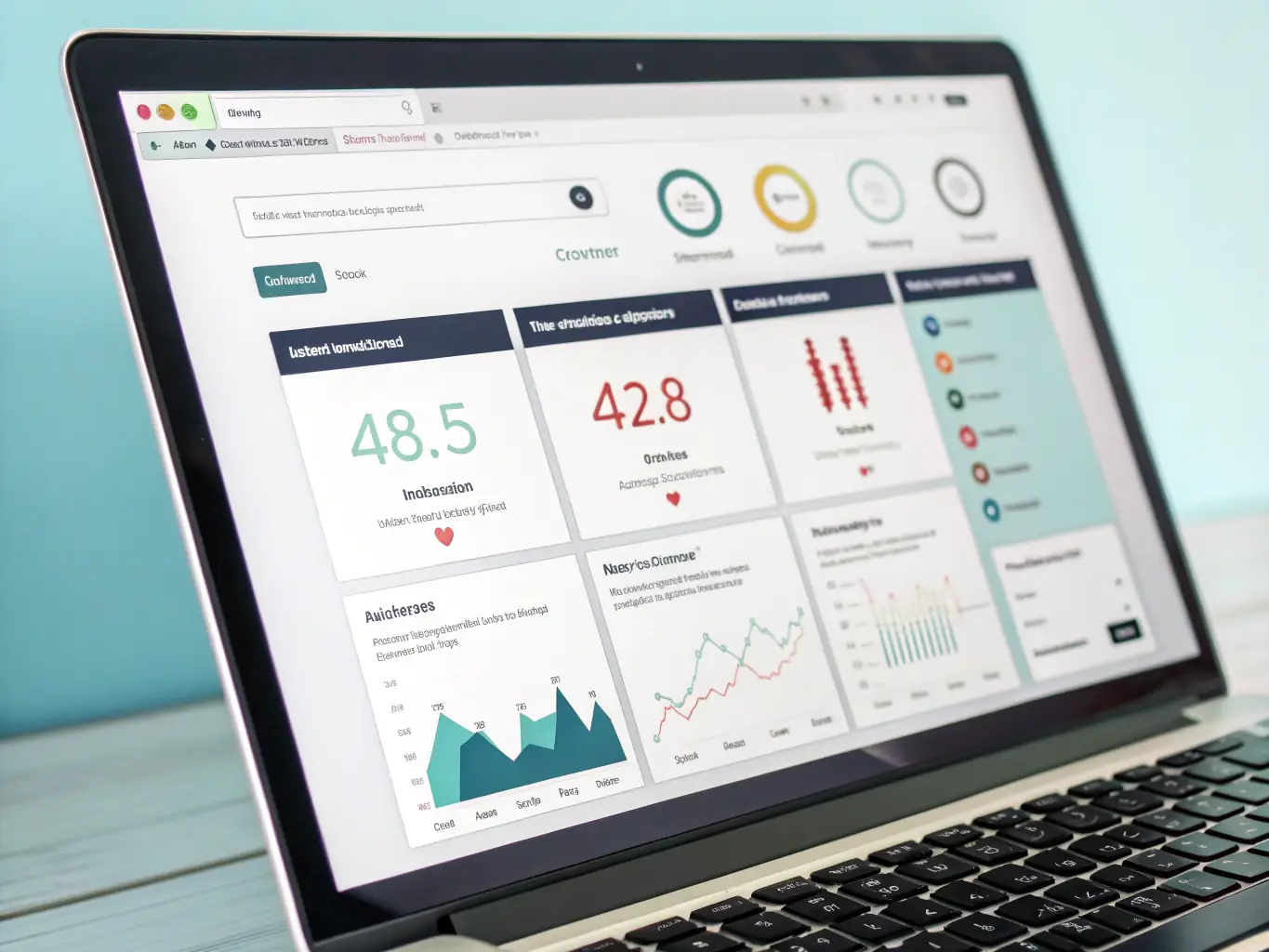 A sleek control panel interface showing website statistics and management options, highlighting the ease of use for managing hosting services.